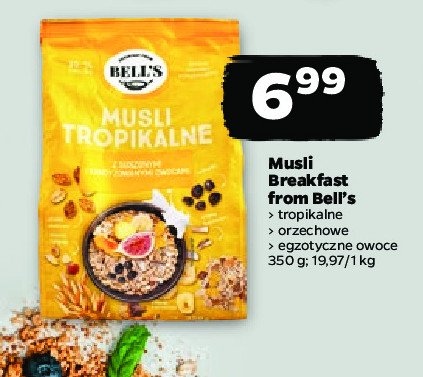 Musli tropikalne Breakfast from bell's promocja