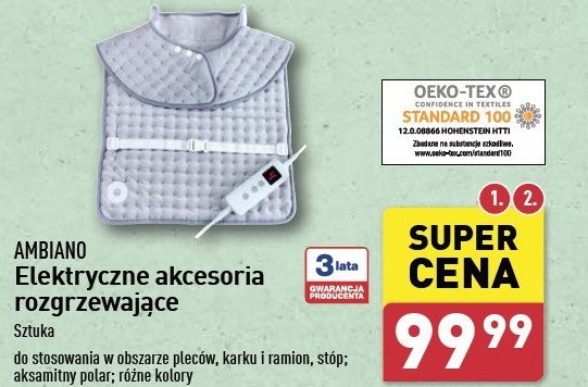 Akcesoria elektryczne do rozgrzewania karku, pleców i ramion AMBIANO promocja