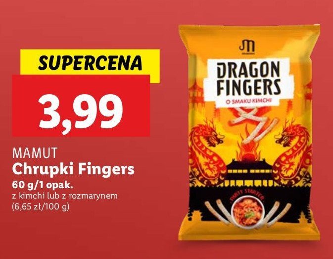 Dragon fingers o smaku kimchi Mamut promocja