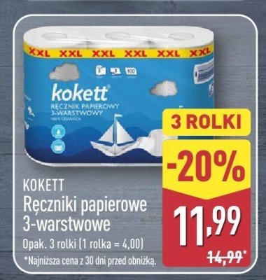 Ręczniki papierowe 3-warstwowe, 3 rolki promocja w Aldi