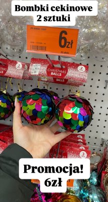 Bombki cekinowe Christmas Balls 2 sztuki promocja w Dealz