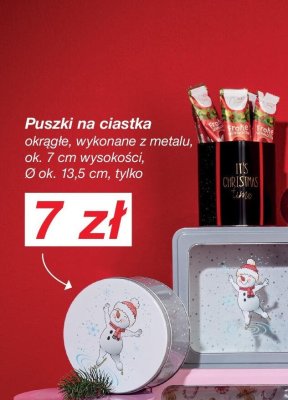 Puszki na ciastka okrągłe, wykonane z metalu  promocja w KiK