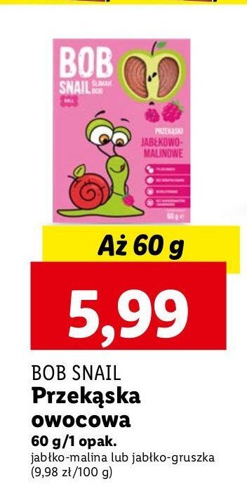 Przekąska jabłkowo-gruszka Bob snail promocja