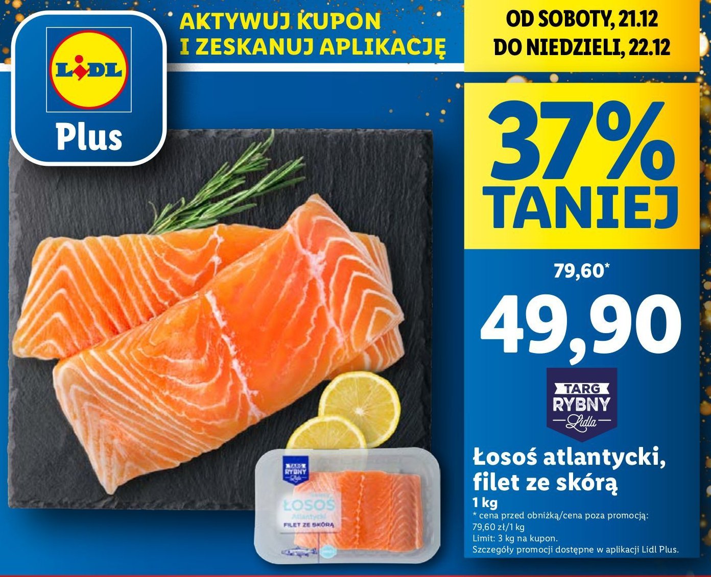 Łosoś atlantycki filet ze skórą Rybny targ lidla promocja w Lidl