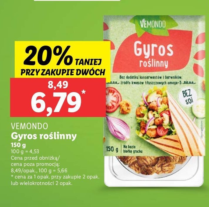 Gyros roślinny Vemondo promocja