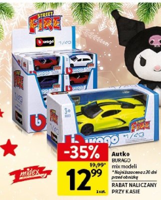 Autko Burago mix modeli promocja w Intermarche