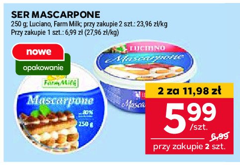 Ser mascarpone Farm milk promocja w Stokrotka