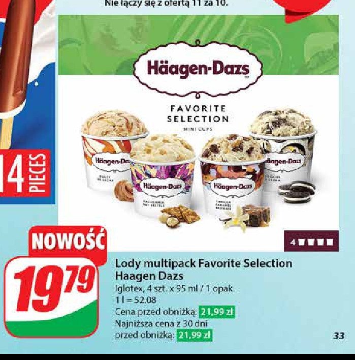 Lody favorite selection Haagen-dazs promocja w Dino