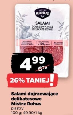 Salami dojrzewające delikatesowe, plastry promocja w Netto