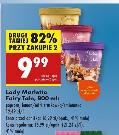 Lody strawberry & cream flavour Marletto fairy tale promocja w Biedronka