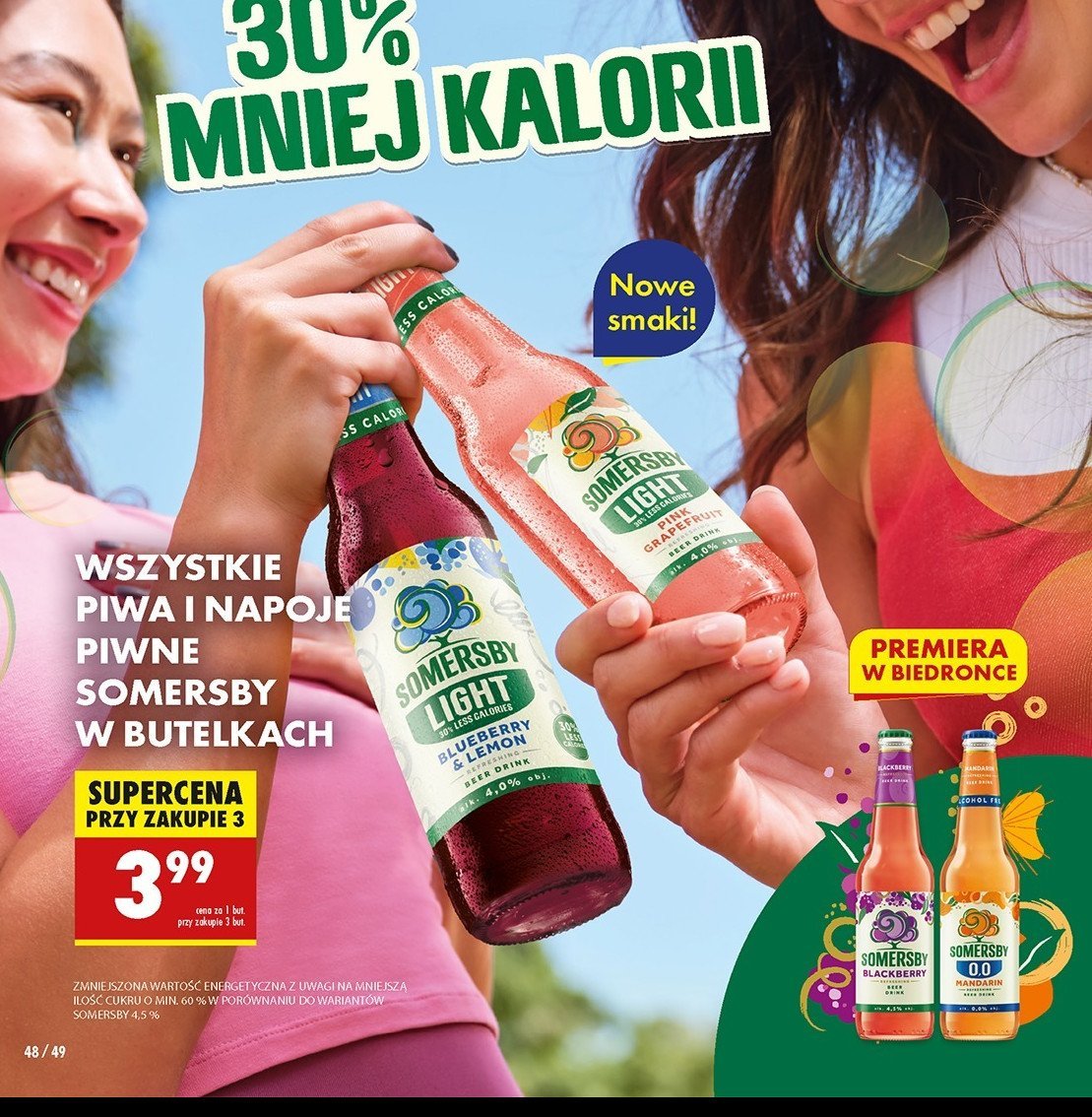 Piwo Somersby mandarine 0.0% promocja w Biedronka