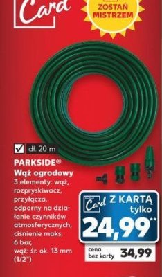 Wąż ogrodowy 20 m, 13 mm Parkside promocja