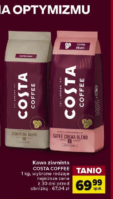 Kawa Costa coffee crema blend promocja