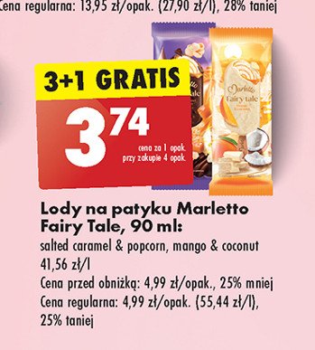 Lody salted caramel & popcorn Marletto promocja