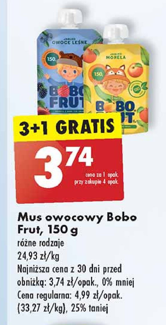 Mus jabłko i morela Bobo frut promocja