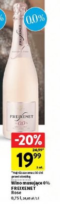 Wino musujące 0% FREIXENET Rose promocja w Intermarche