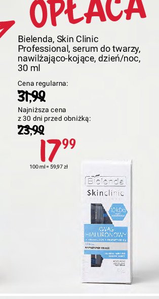 Serum nawilżająco-kojące Bielenda skin academy solution promocja w Rossmann