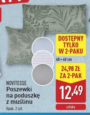Poszewki na poduszk臋 z mu艣linu 40 x 40 cm Novitesse promocja