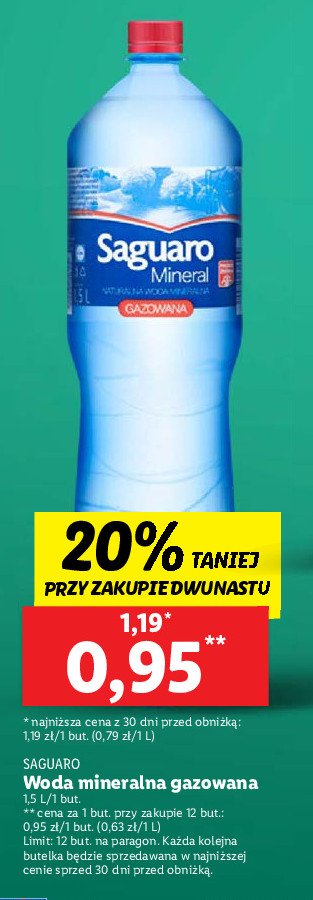 Woda gazowana SAGUARO MINERAL promocja
