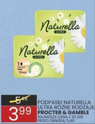 Podpaski Naturella Ultra różne rodzaje Procter & Gamble promocja w Wafelek