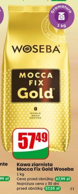 Kawa ziarnista Mocca Fix Gold Woseba promocja w Dino