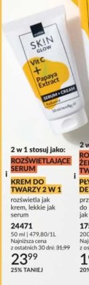 Serum i krem do twarzy 2 w 1 AVON SKIN GLOW Vit C + Papaya Extract Serum + Cream promocja w AVON