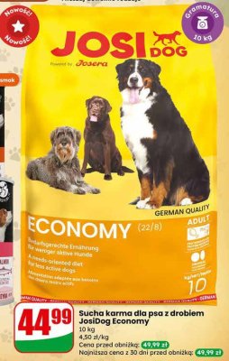 Sucha karma dla psa z drobiem JosiDog Economy promocja w Dino