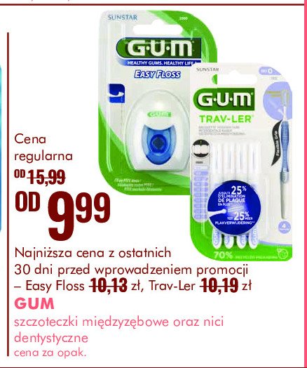 Nić dentystyczna 30 m Gum easy floss promocja