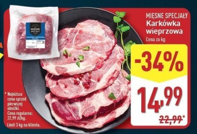 Karkówka wieprzowa Mięsne specjały zawsze świeże (aldi) promocja