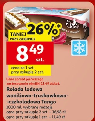 Rolada lodowa waniliowo-truskawkowo-czekoladowa Tango promocja w Auchan