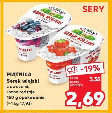 Serek wiejski z truskawkami Piątnica serek wiejski promocja w Kaufland