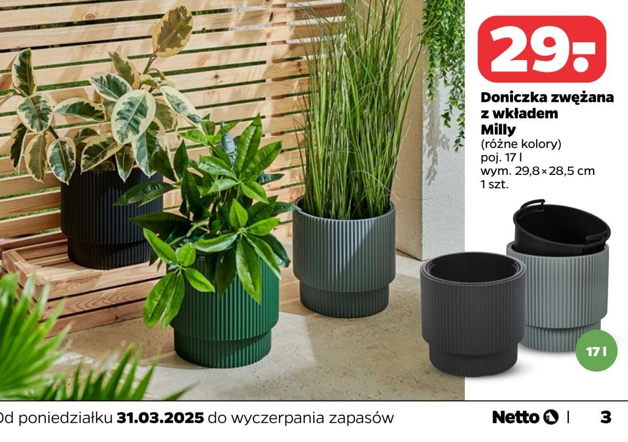 Doniczka milly 29.8 x 28.5 cm promocja