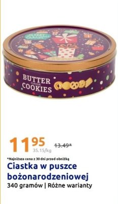 Ciastka w puszce bożonarodzeniowej Butter Cookies promocja w Action