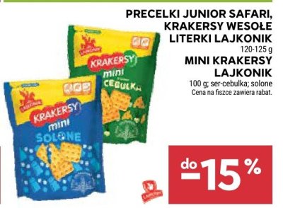 Precelki Junior Safari, Krakersy Wesołe, literki Łajkonik, mini Krakersy, Łajkonik promocja w Stokrotka