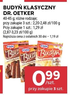 Budyń klasyczny Dr. Oetker różne rodzaje promocja w Stokrotka