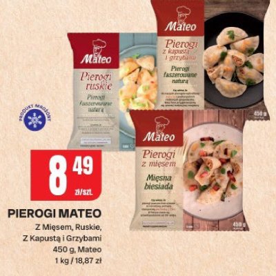 Pierogi Mateo Z Mięsem, Ruskie, Z Kapustą i Grzybami promocja w Chorten