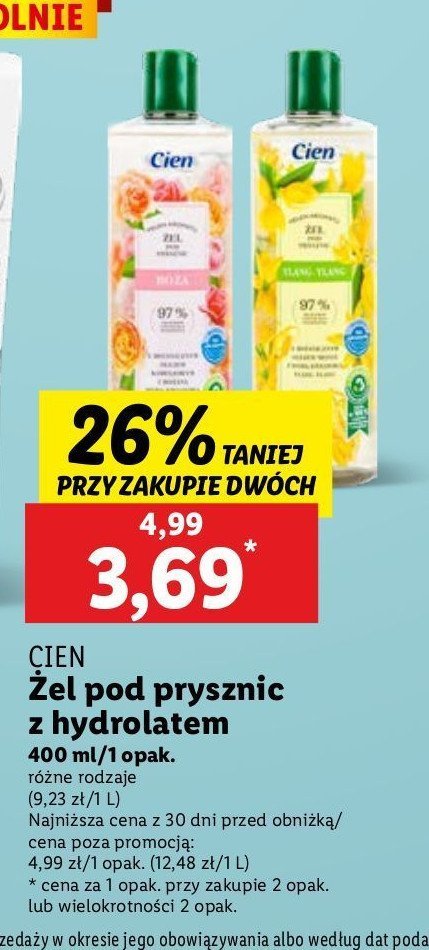 Żel pod prysznic róża Cien promocja w Lidl