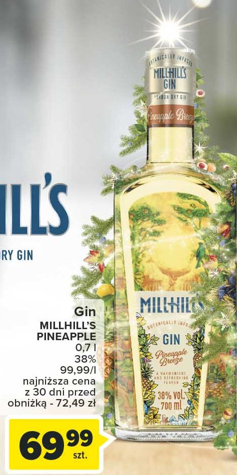 Gin Millhill's pineapple breeze promocja