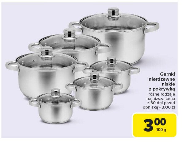 Garnki nierdzewne z pokrywkami promocja