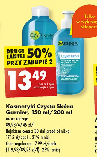 Żel oczyszczający przeciw zaskórnikom Garnier czysta skóra promocja
