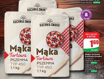 Mąka tortowa pszenna typ 450  promocja w Dino