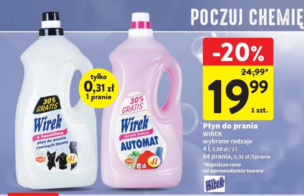 Płyn do prania automat Wirek promocja