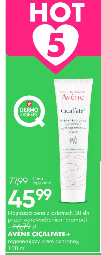 Krem odnawiający Avene cicalfate+ promocja w Super-Pharm