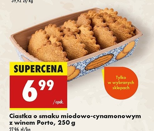 Ciastka o smaku miodowo-cynamonowym z winem porto promocja w Biedronka