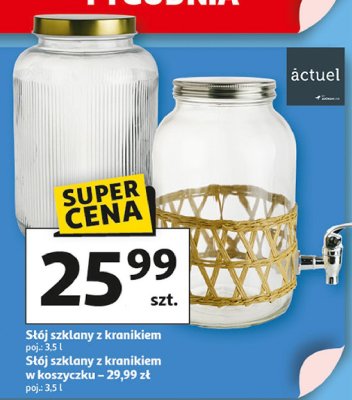 Słój szklany z kranikiem w koszyczku 3.5 l Actuel promocja