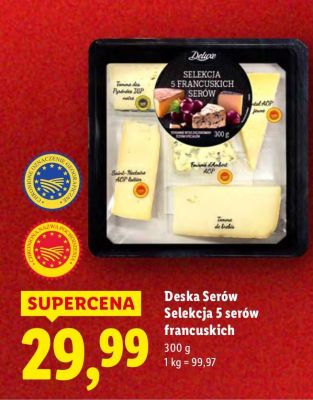 Deska Serów Selekcja 5 serów francuskich promocja w Lidl