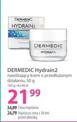 Krem Hydrain2 nawilżający do twarzy zbalansowanej DERMEDIC promocja w Hebe