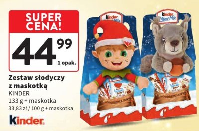 Zestaw słodyczy z maskotką KINDER promocja w Intermarche