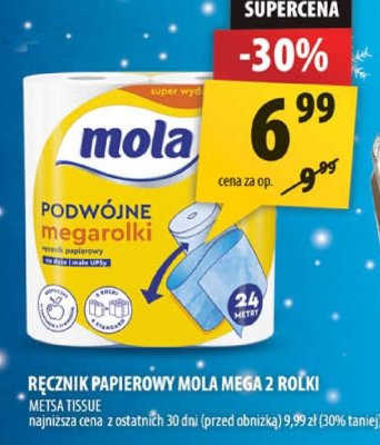Ręcznik papierowy Mola Mega 2 rolki Metsa Tissue promocja w Arhelan