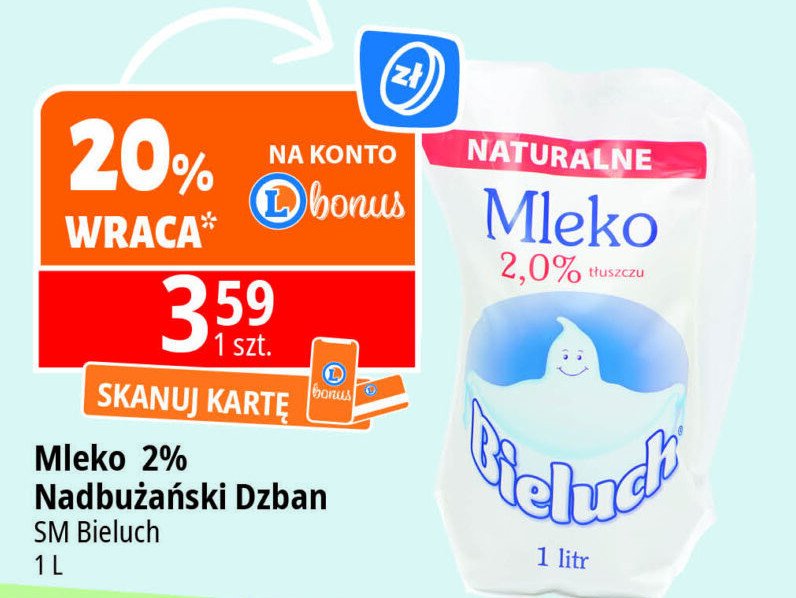 Mleko 2% folia Bieluch promocja